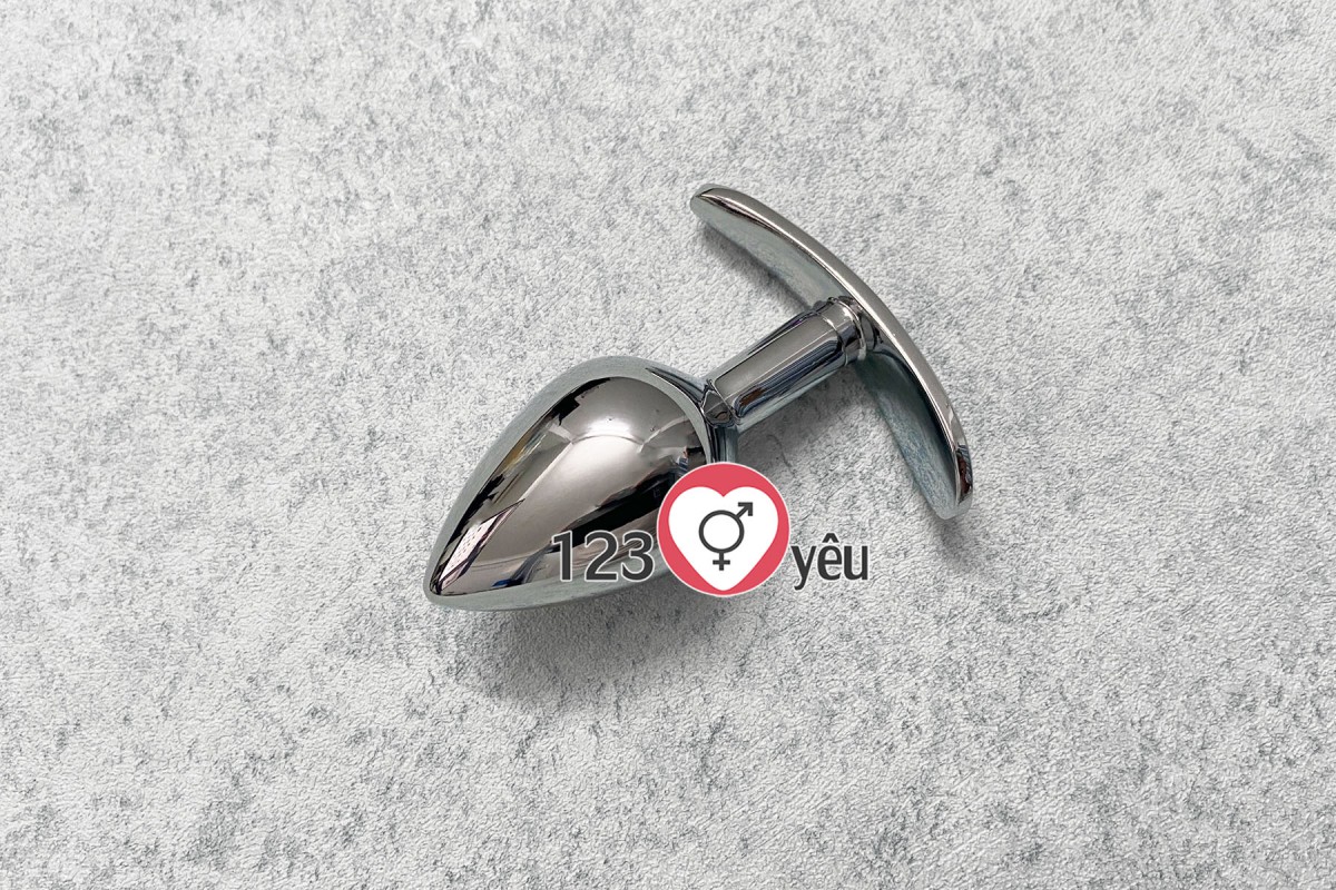 Dụng cụ kích thích h&acirc;̣u m&ocirc;n inox c&oacute; tay cầm 1