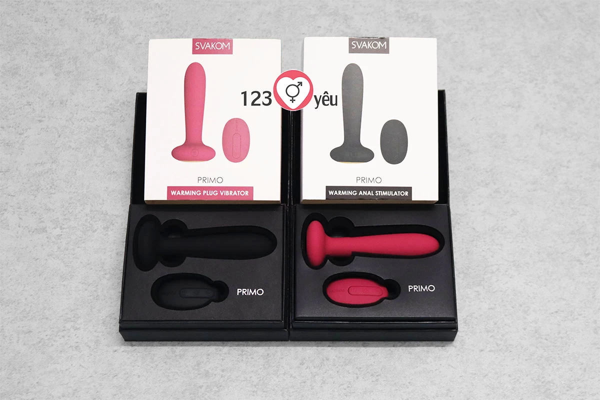 Dụng cụ kích thích h&acirc;̣u m&ocirc;n Svakom Primo phát nhi&ecirc;̣t pin sạc hàng USA