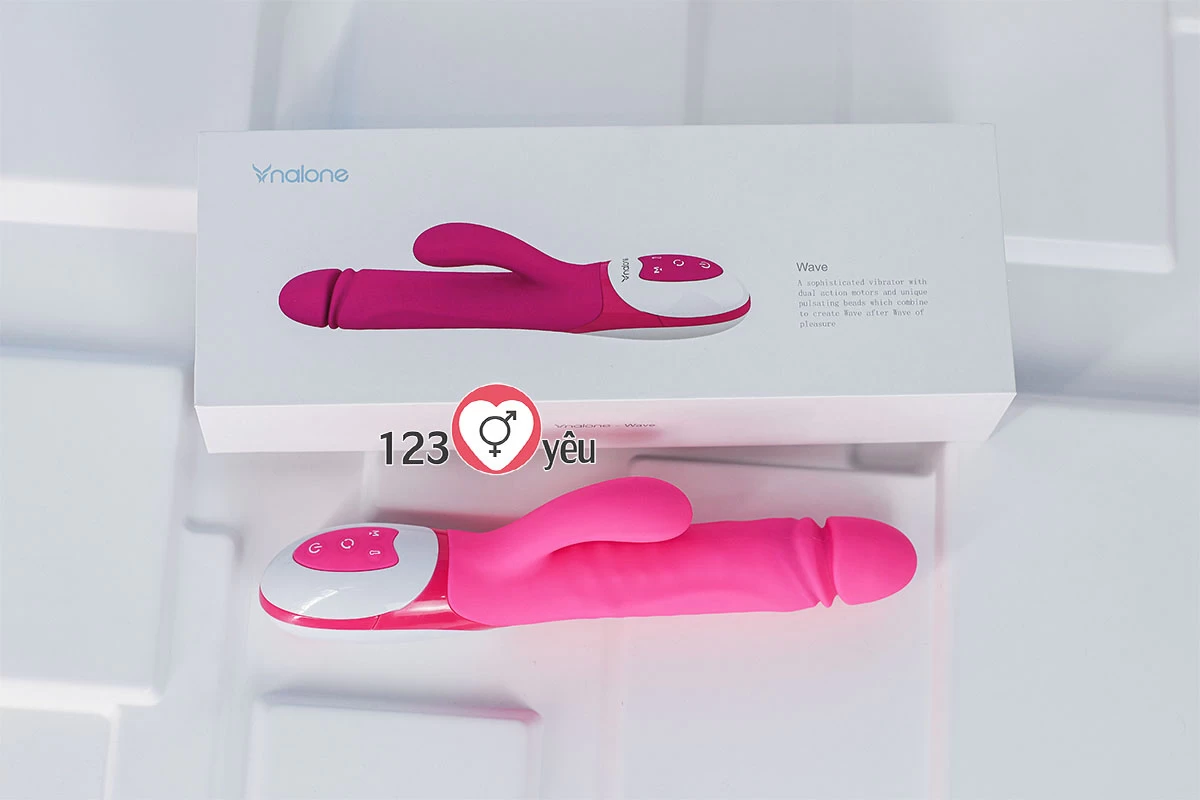 Dương vật giả đa năng Nalone Wave rung, xoay, thụt l&agrave;m ấm sử dụng pin sạc