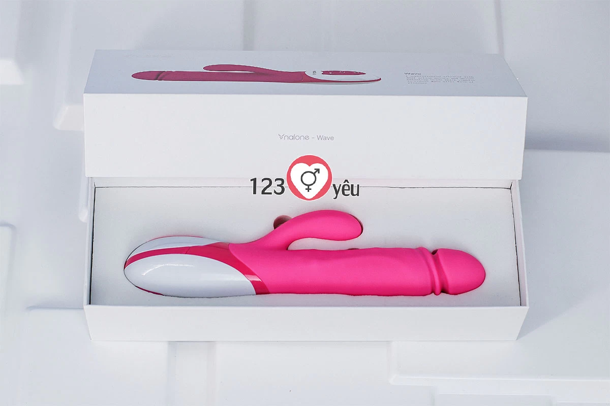 Dương vật giả đa năng Nalone Wave rung, xoay, thụt l&agrave;m ấm sử dụng pin sạc