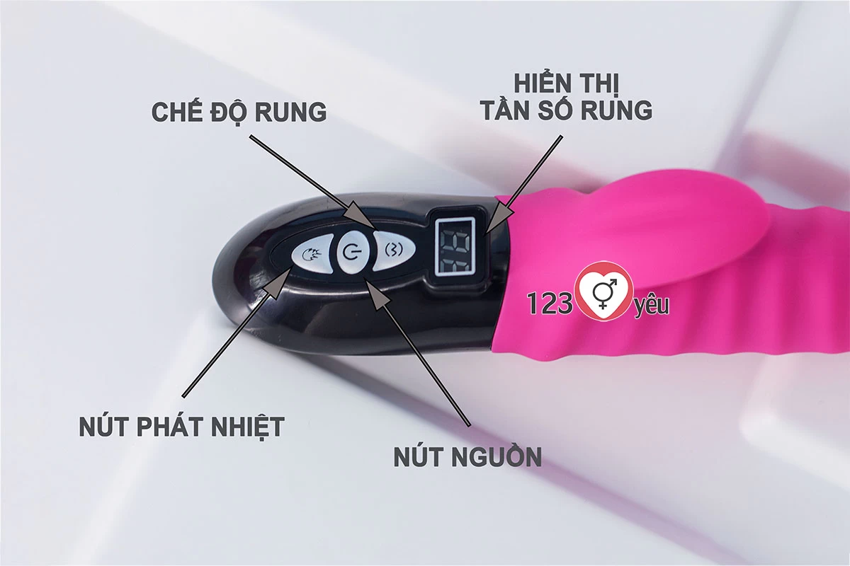 Dương vật giả đa năng Vibration HEATNC 12 ch&ecirc;́ đ&ocirc;̣, phát nhi&ecirc;̣t pin sạc