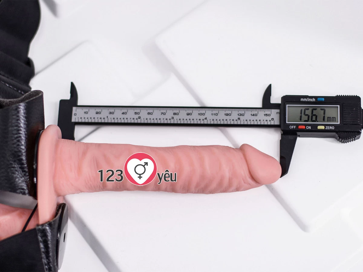 Dương vật giả c&oacute; d&acirc;y đeo 2 đầu Ultra Doube Head có rung