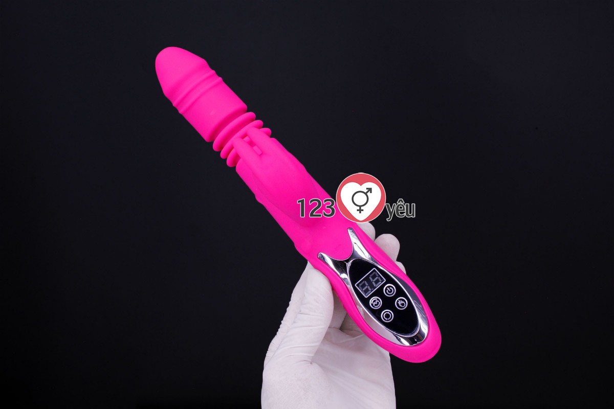 Dương vật giả rung thụt, ph&aacute;t nhiệt Rabbit Vibrator m&agrave;n h&igrave;nh LCD 4
