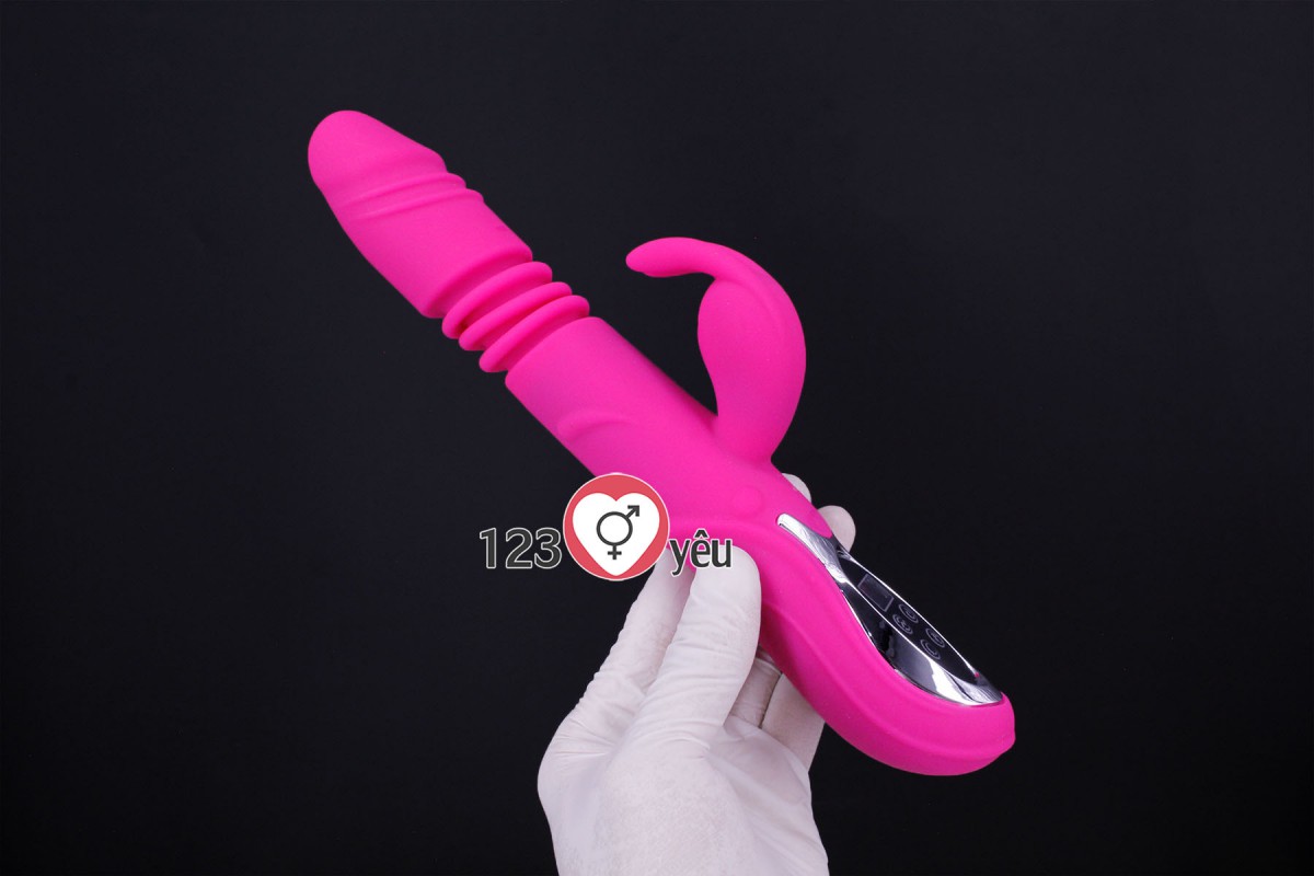 Dương vật giả rung thụt, ph&aacute;t nhiệt Rabbit Vibrator m&agrave;n h&igrave;nh LCD 6