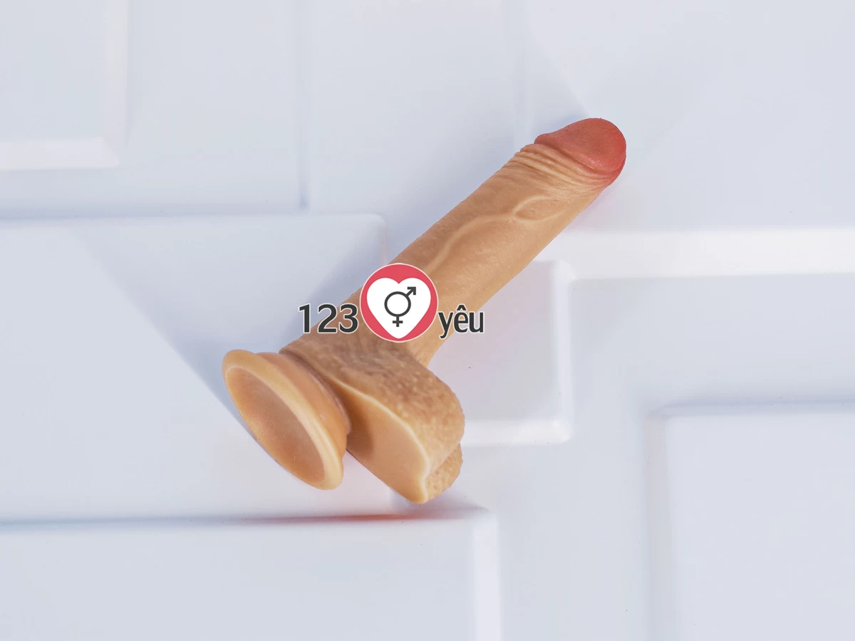 Dương vật giả c&oacute; đế Lovetoy 7 inch da n&acirc;u si&ecirc;u mềm