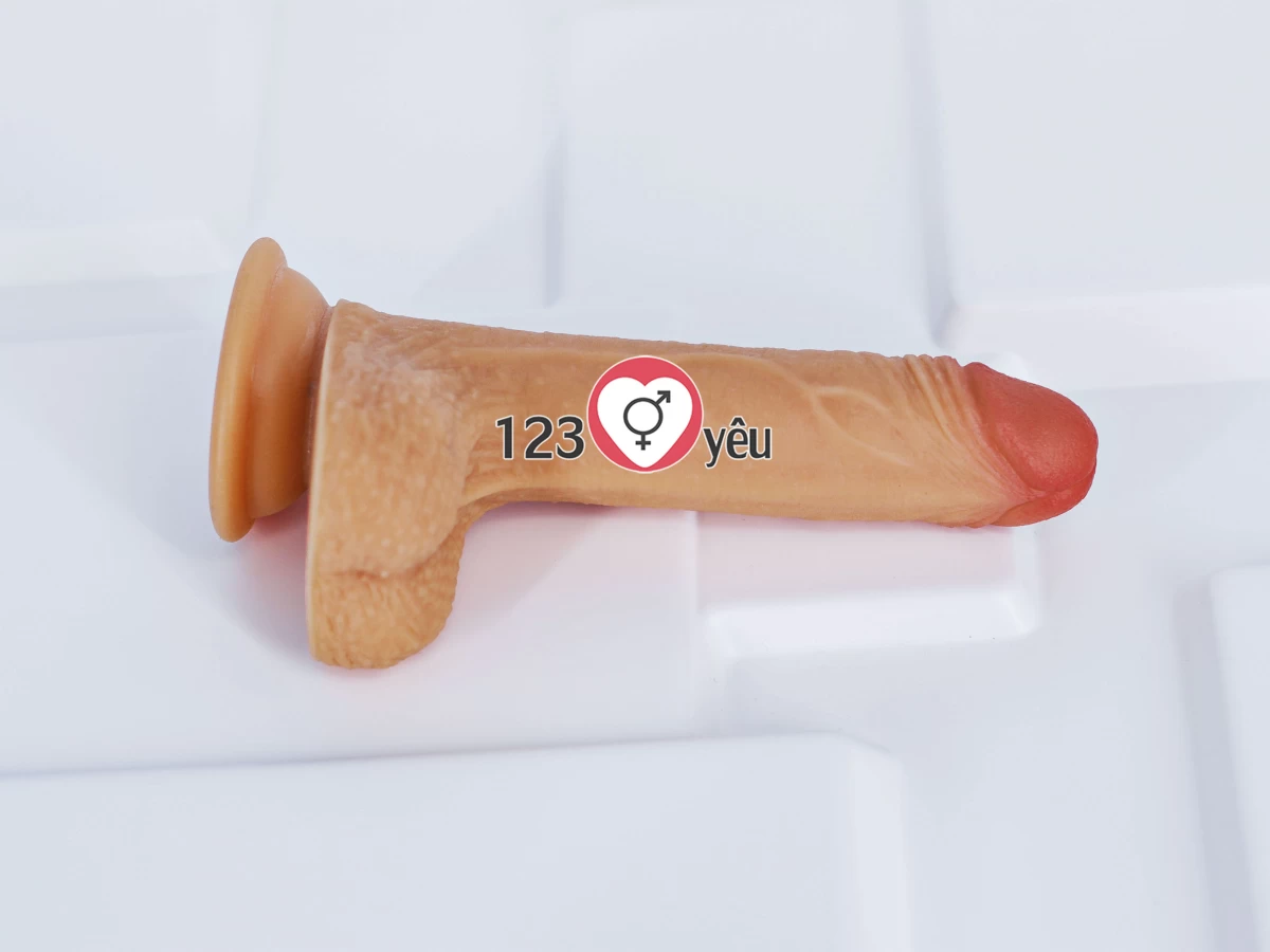 Dương vật giả c&oacute; đế Lovetoy 7 inch da n&acirc;u si&ecirc;u mềm