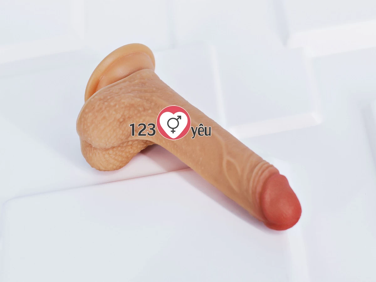 Dương vật giả c&oacute; đế Lovetoy 7 inch da n&acirc;u si&ecirc;u mềm