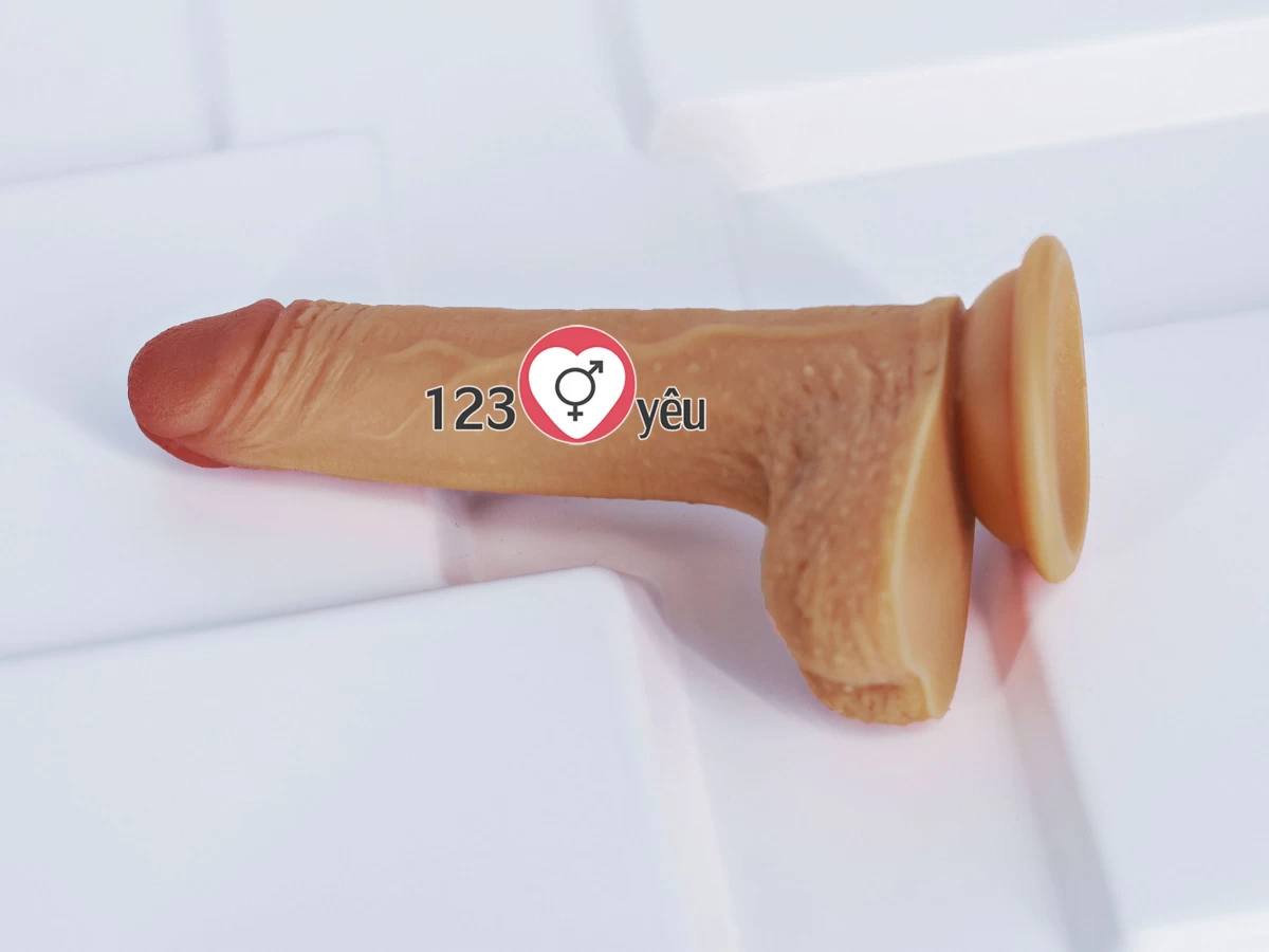 Dương vật giả c&oacute; đế Lovetoy 7 inch da n&acirc;u si&ecirc;u mềm