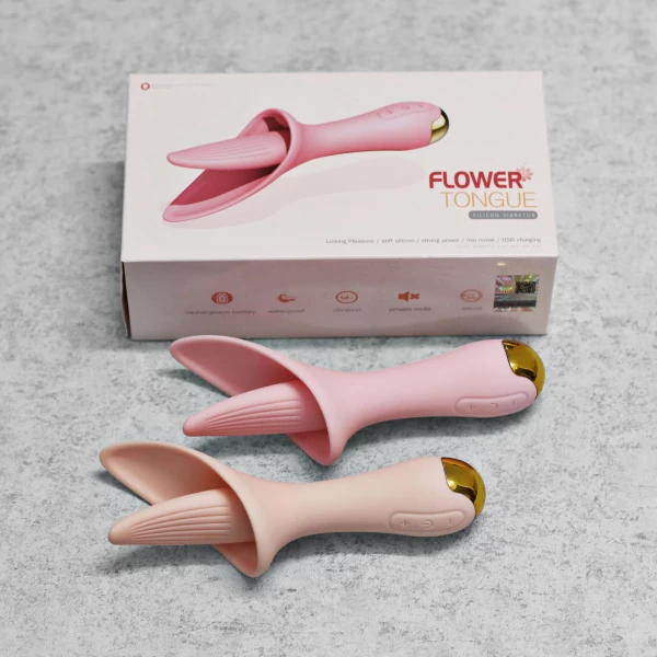 Sản phẩm Máy mát xa lưỡi liếm massage Flower rung nhiều chế độ nhỏ gọn