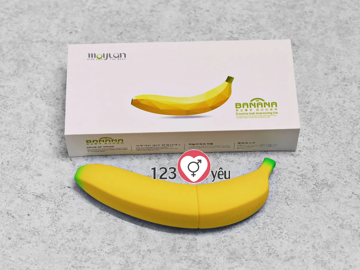 Dương vật giả ngụy trang h&igrave;nh chuối rung, ph&aacute;t nhiệt