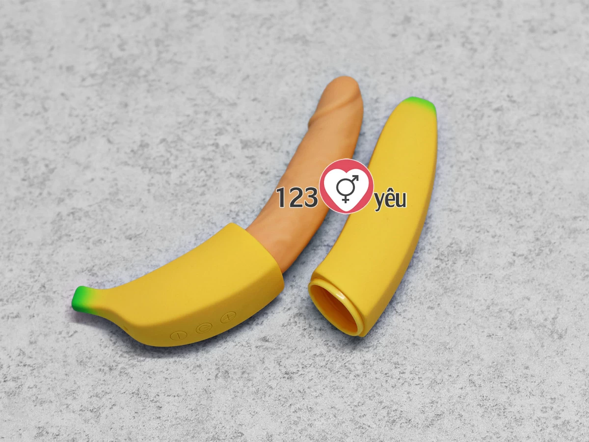 Dương vật giả ngụy trang h&igrave;nh chuối rung, ph&aacute;t nhiệt