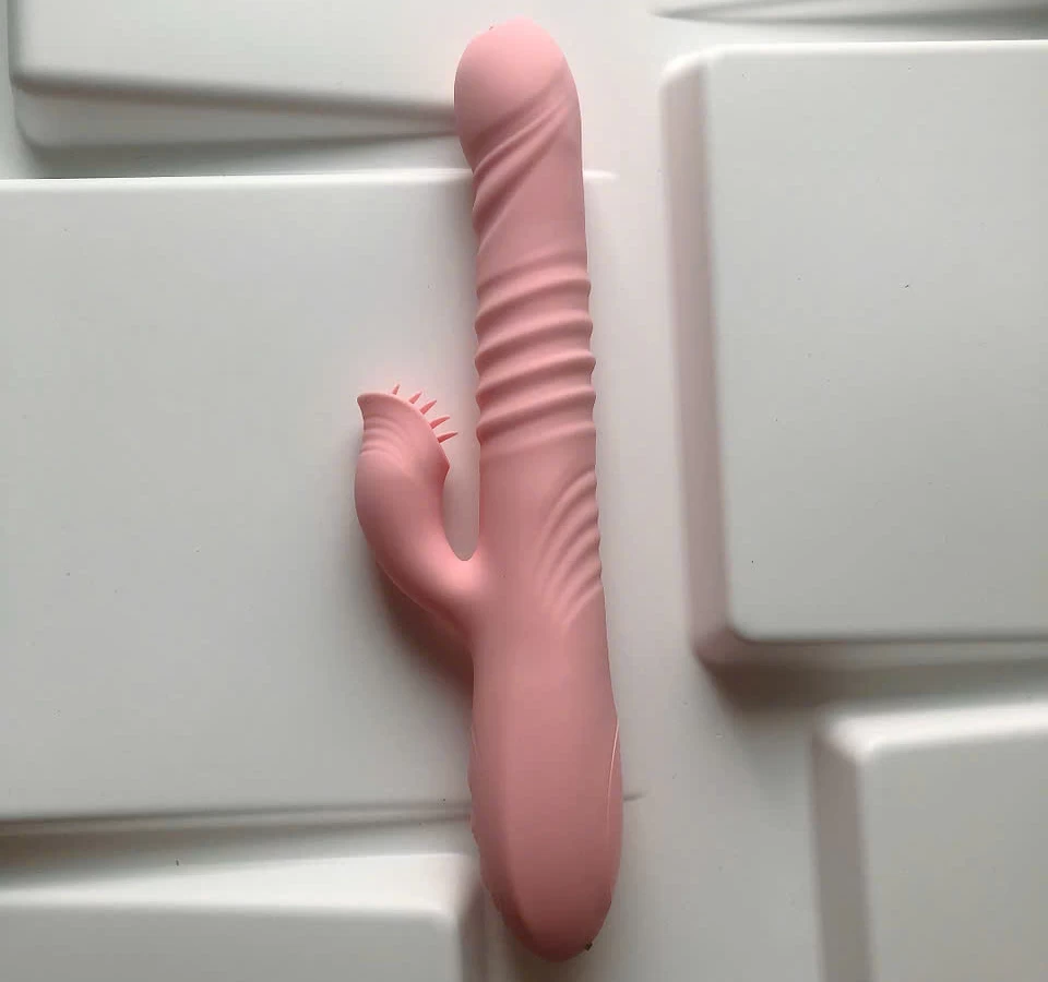 M&aacute;y m&aacute;t xa lưỡi 2 đầu Telescopic liếm, rung, thụt pin sạc