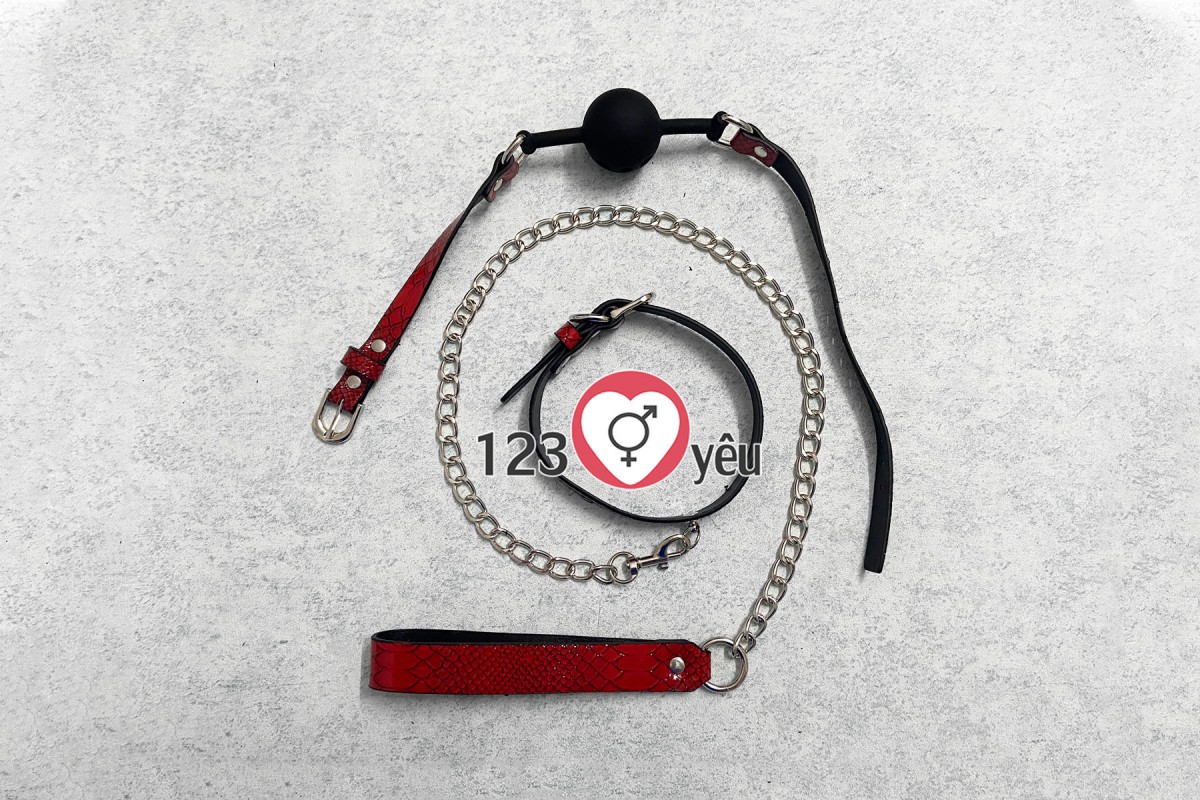 Bộ Bạo D&acirc;m 10 M&oacute;n V&acirc;n Da M&agrave;u Đỏ Nồng Ch&aacute;y 2