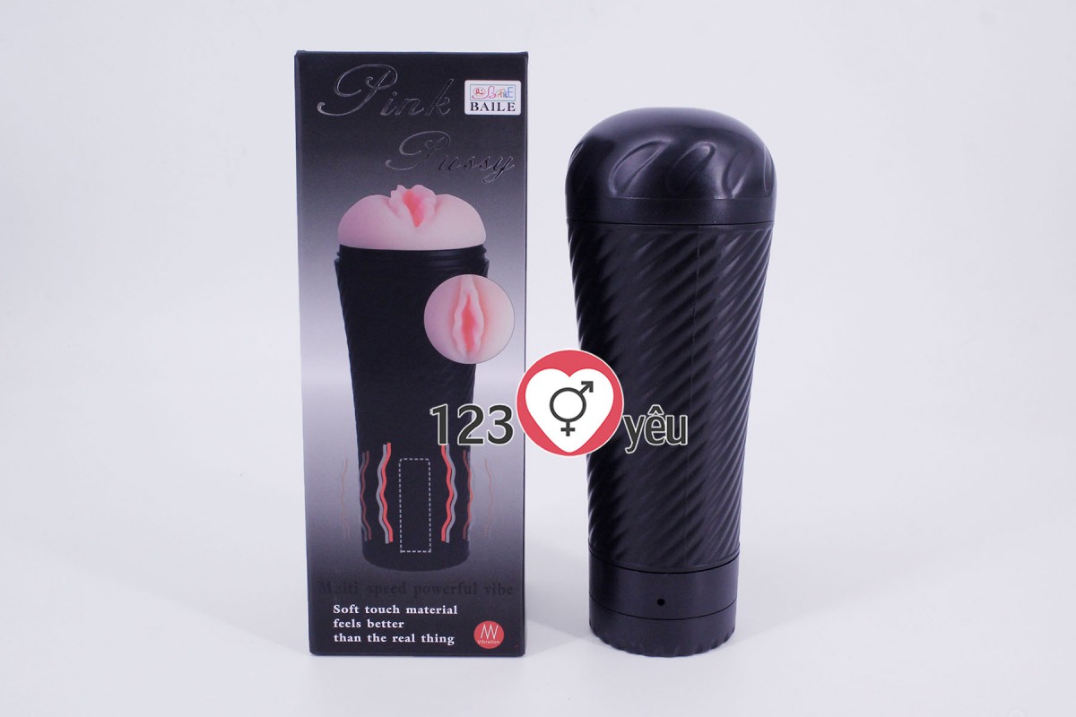 &Acirc;m đạo giả đ&egrave;n pin Pink Pussy có rung gi&aacute; rẻ 1