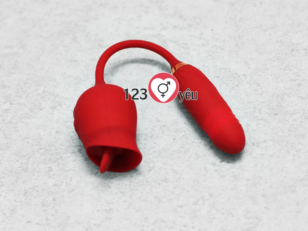 Trứng rung t&igrave;nh y&ecirc;u hoa hồng hai đầu