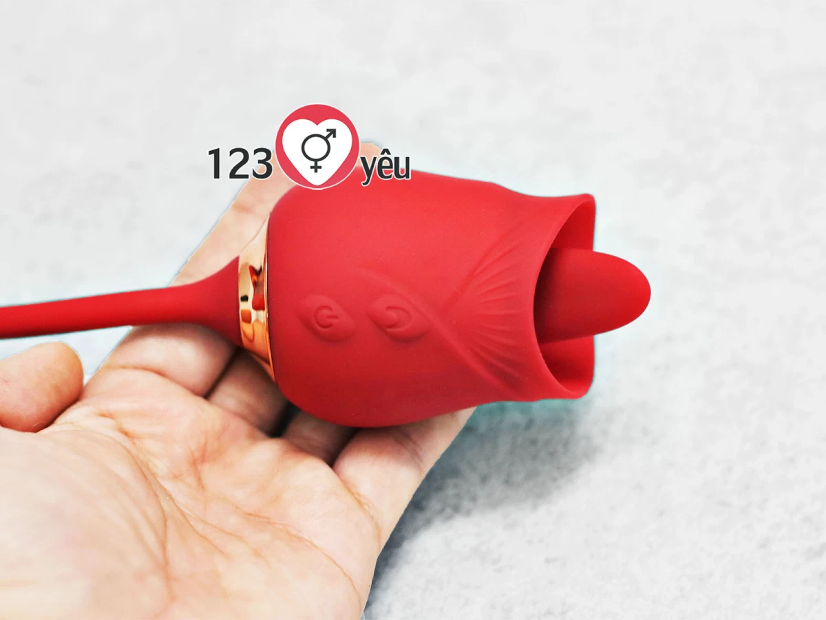 Trứng rung t&igrave;nh y&ecirc;u hoa hồng hai đầu