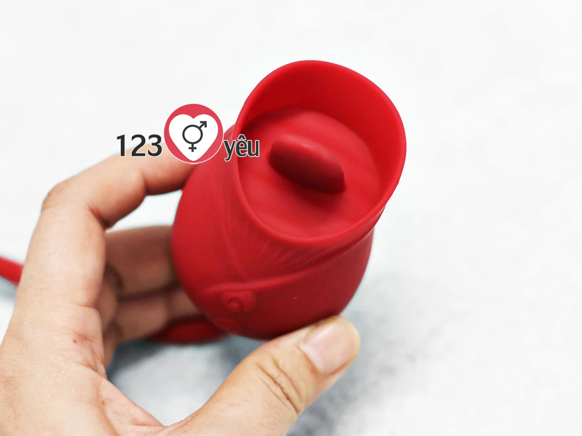 Trứng rung t&igrave;nh y&ecirc;u hoa hồng hai đầu