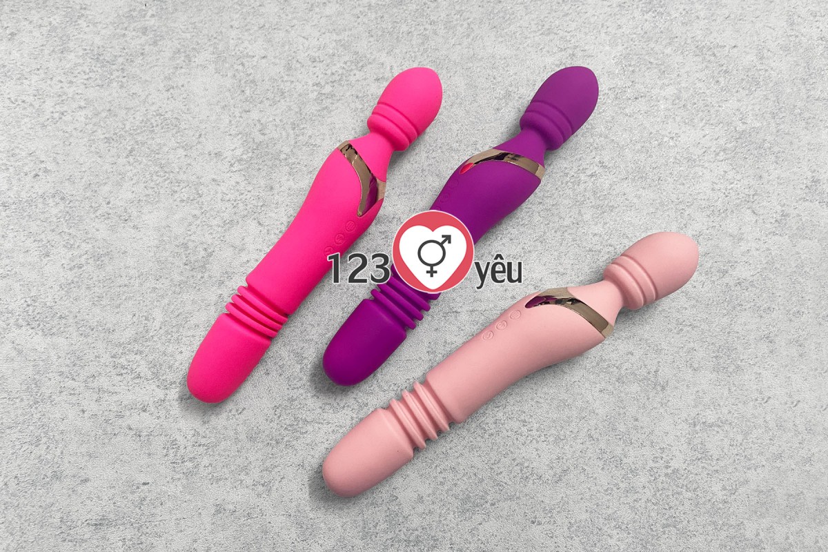 M&aacute;t xa điểm G ph&aacute;t nhiệt t&iacute;ch hợp đầu dương vật giả thụt, ngo&aacute;y pin sạc 1