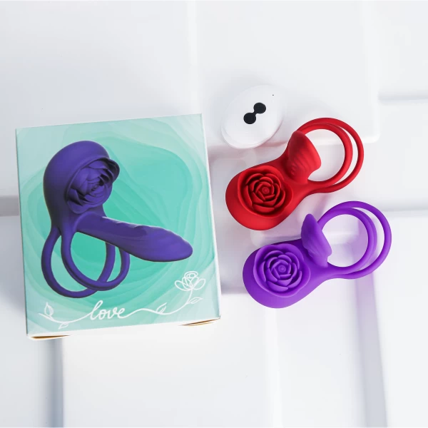 Vòng đeo dương vật Love hoa hồng có điều khiển – Mô tả chi tiết