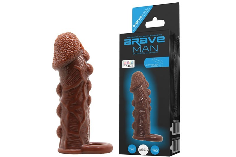 Bao cao su đ&ocirc;n d&ecirc;n ch&acirc;́m gai Brave Man có quai đeo 1